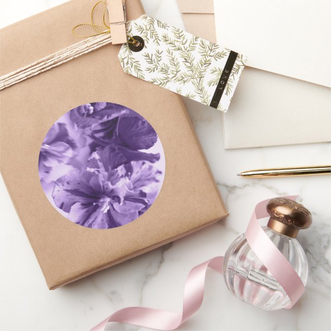 Sticker Rond Violettes monochromes (Cadeaux)