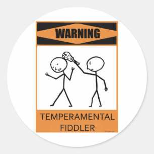 Sticker Rond Violoneur capricieux d'avertissement