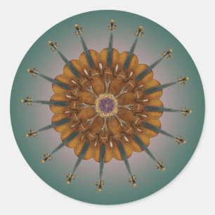 Sticker Rond Violons rayonnants