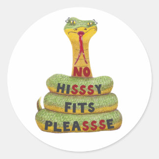 Sticker Rond Viper serpent Cartographié enroulé avec texte
