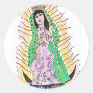 Sticker Rond Virgen de Guadalupe