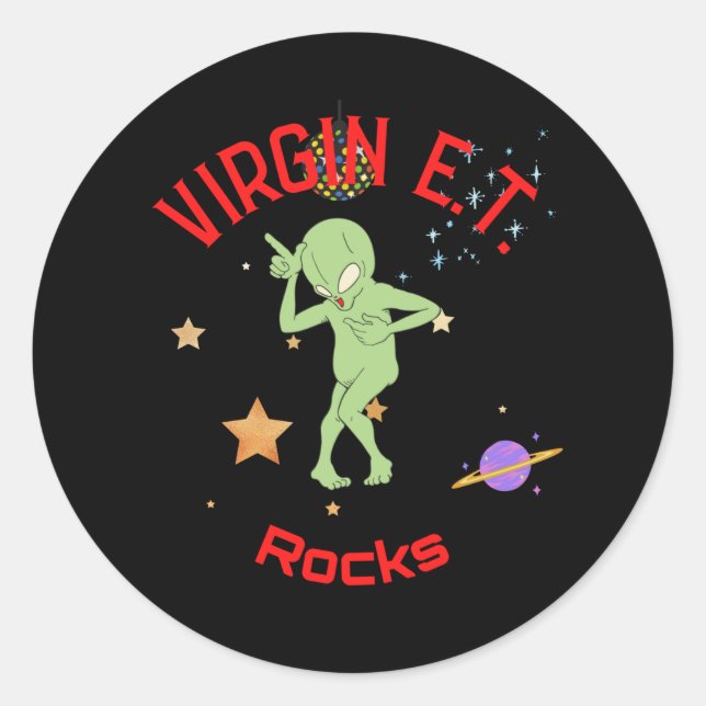 Sticker Rond Virgin E.T. Rocks (Virginity Rocks) (Devant)