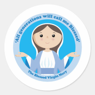 Sticker Rond Virgin Mary