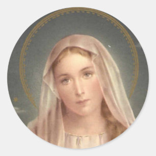 STICKER ROND VIRGIN MARY