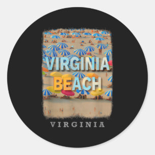 Sticker Rond Virginia Beach Virginia Va Coastal Bliss Sd490