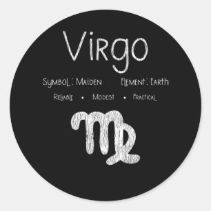 Sticker Rond Virgo Horoscope Astrologie Étoile Signal Annivers