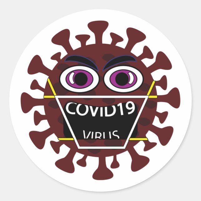 Sticker Rond Virus Covid-19 (Devant)