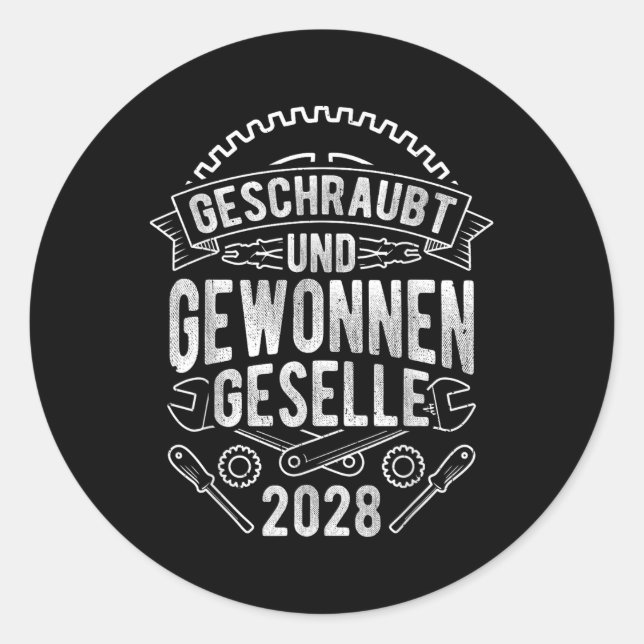 Sticker Rond Vis Et Gagné 2028 (Devant)