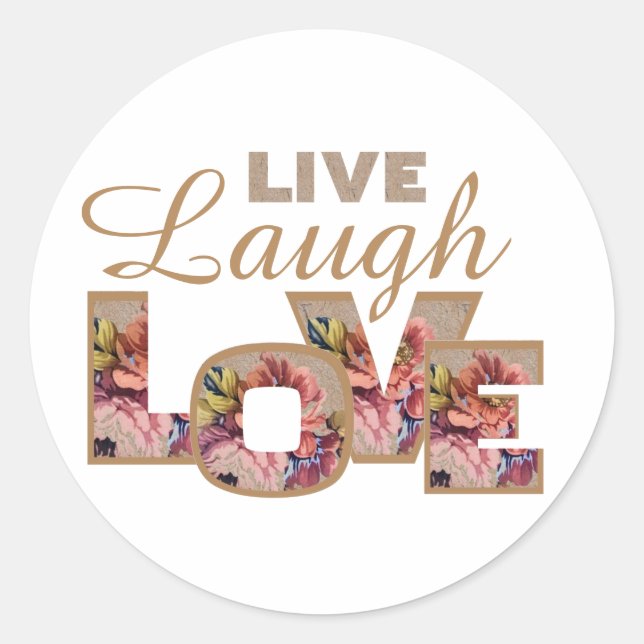 Sticker Rond Vis, Rire, amour (Devant)