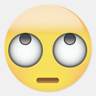Sticker Rond Visage avec les yeux roulants Emoji