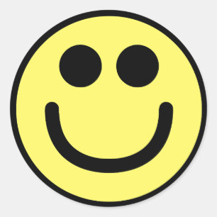 Sticker Rond Visage classique jaune