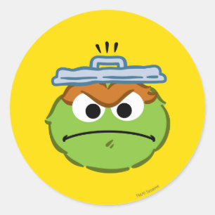 Sticker Rond Visage Colère d'Oscar