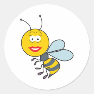 Sticker Rond Visage d'abeille bourdonneuse