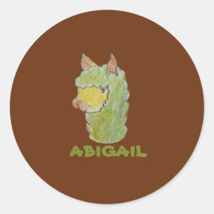 Sticker Rond Visage d'alpaca mignon art 