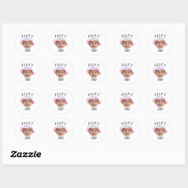 Sticker Rond Visage de bébé personnalisé Photo Nouveau Papa