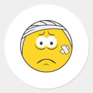 Sticker Rond Visage de Boo Boo blessé