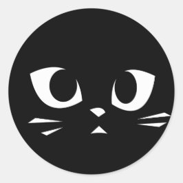 Sticker Rond visage de chat noir