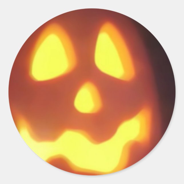 Sticker Rond Visage de citrouille de Halloween (Devant)