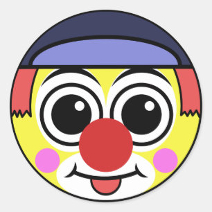 Sticker Rond Visage de clown