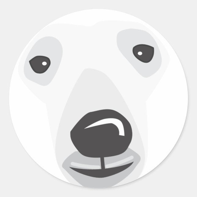 Sticker Rond Visage de l'ours polaire (Devant)