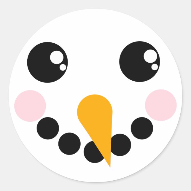 Sticker Rond Visage de neige (Devant)