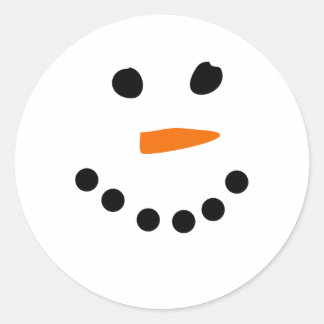Sticker Rond Visage de neige