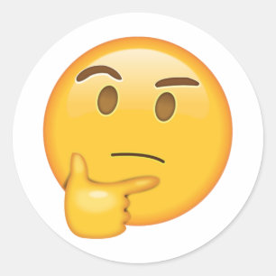 Sticker Rond Visage de pensée - Emoji