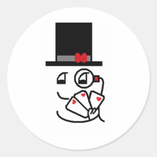 Sticker Rond Visage de poker