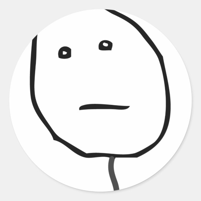 Sticker Rond Visage de poker (Devant)