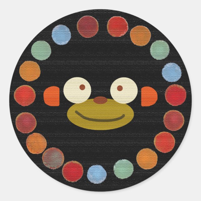Sticker Rond Visage de singe ! (Devant)