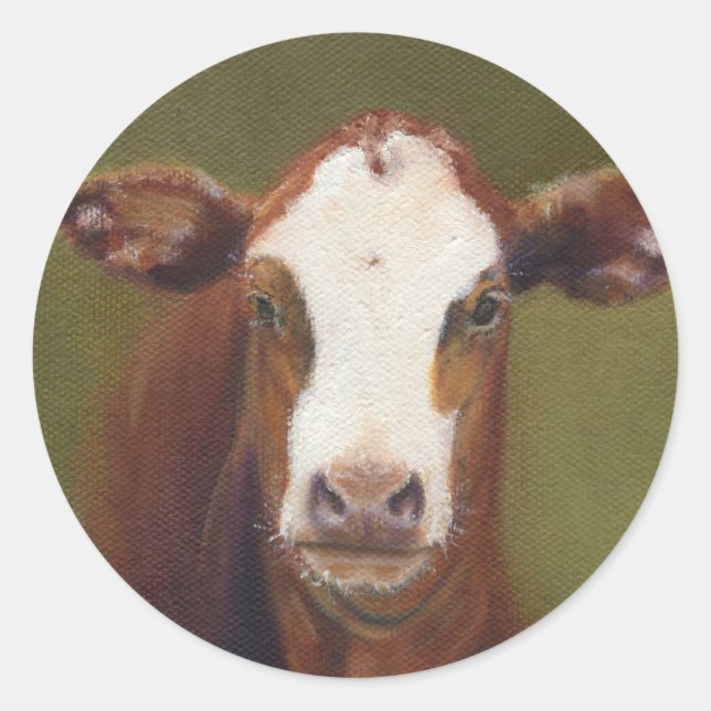 Sticker Rond Visage de vache (Devant)