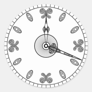 Sticker Rond Visage d'horloge