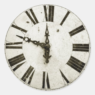 Sticker Rond Visage d'horloge