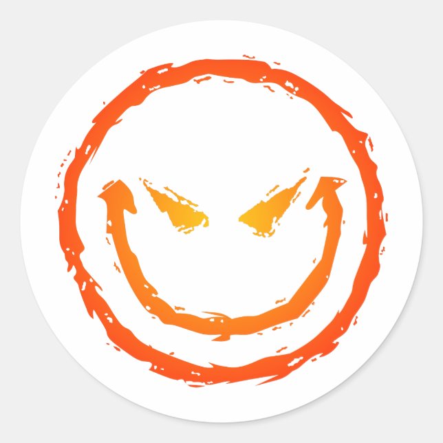 Sticker Rond Visage diabolique (Devant)