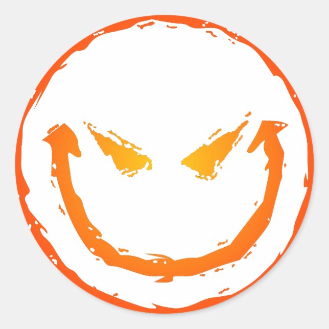 Sticker Rond Visage diabolique (Devant)