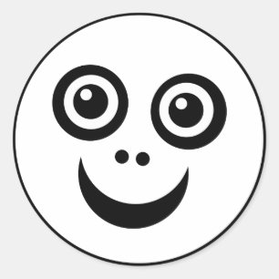 Sticker Rond Visage drôle (couleur moi)
