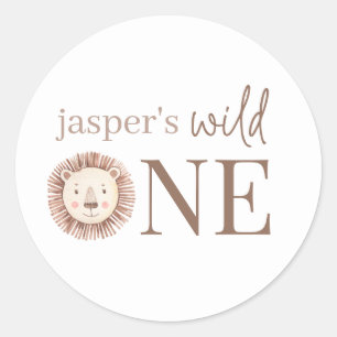 Sticker Rond Visage d'un lion sauvage