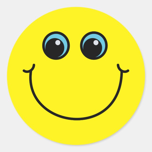 Sticker Rond Visage Emoji Jaune Souriant (Devant)