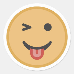 Sticker Rond Visage Emoji Joli Rose