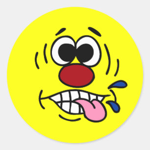 Sticker Rond Visage grossier Grumpey