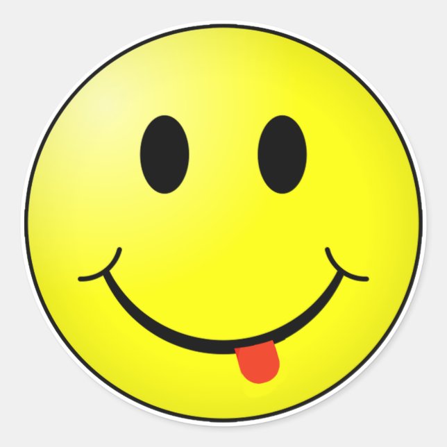 Sticker Rond Visage idiot (Devant)