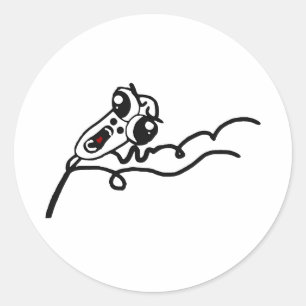 Sticker Rond Visage Meme comique de rage effrayé par COURSE