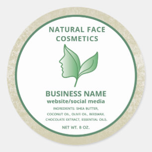 Sticker Rond Visage naturel cosmétique fille visage bien-être f