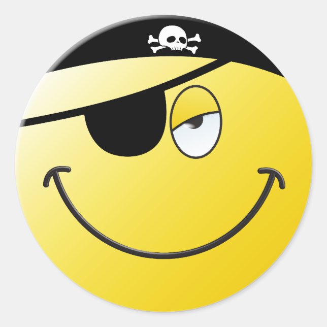 Sticker Rond Visage pirate (Devant)