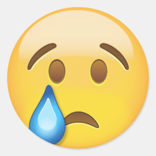 Sticker Rond Visage pleurant Emoji