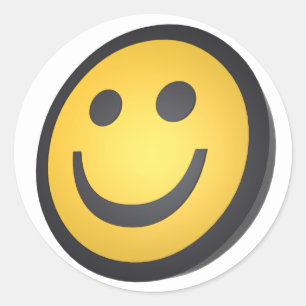 Sticker Rond Visage souriant