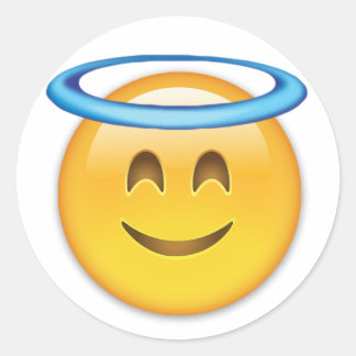 Sticker Rond Visage souriant avec Halo Emoji