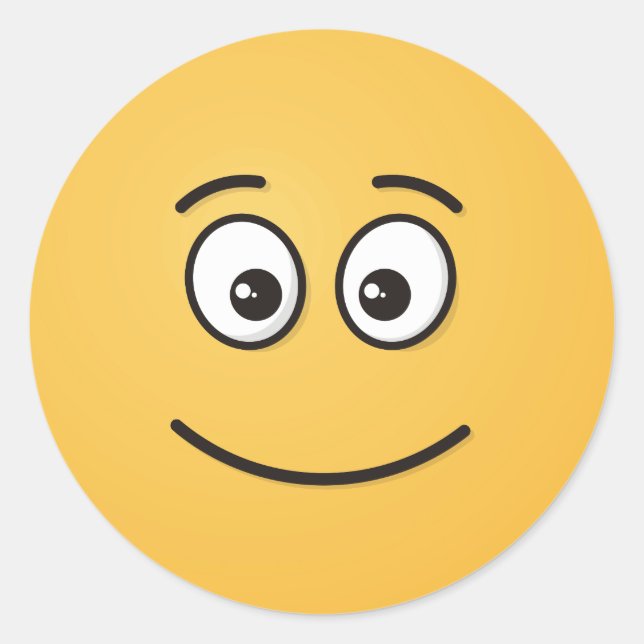 Sticker Rond Visage souriant avec yeux ouverts (Devant)