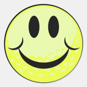 Sticker Rond visage souriant balle de golf