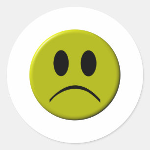Sticker Rond Visage triste